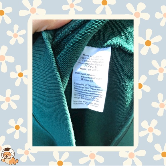 JCrew Forest Green Sweatshirt/Sweater with Ruffle Neck and Sleeves - Picture 8 of 10